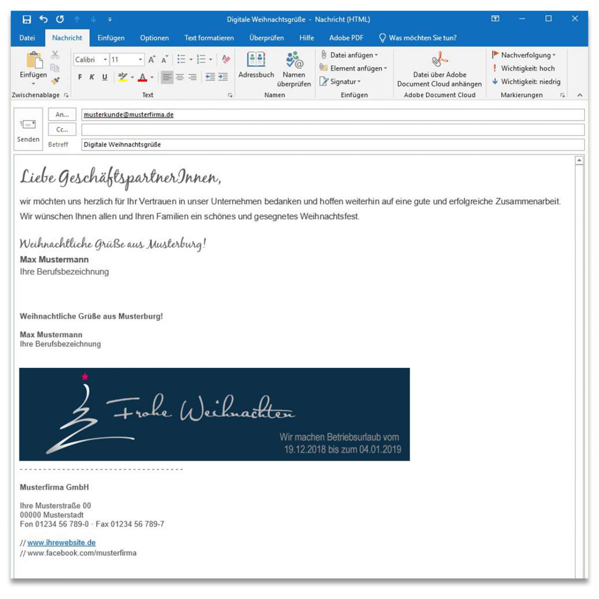 E Mail Signatur Design Weihnachtsplaner