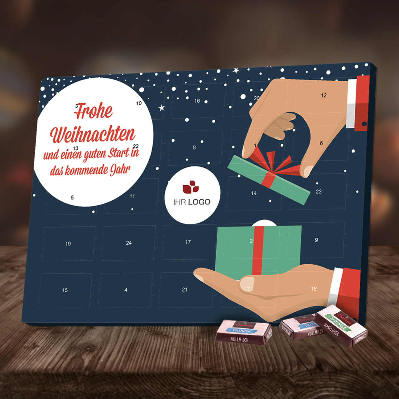 Werbe-Adventskalender als Weihnachtskalender für Firmen individuell 