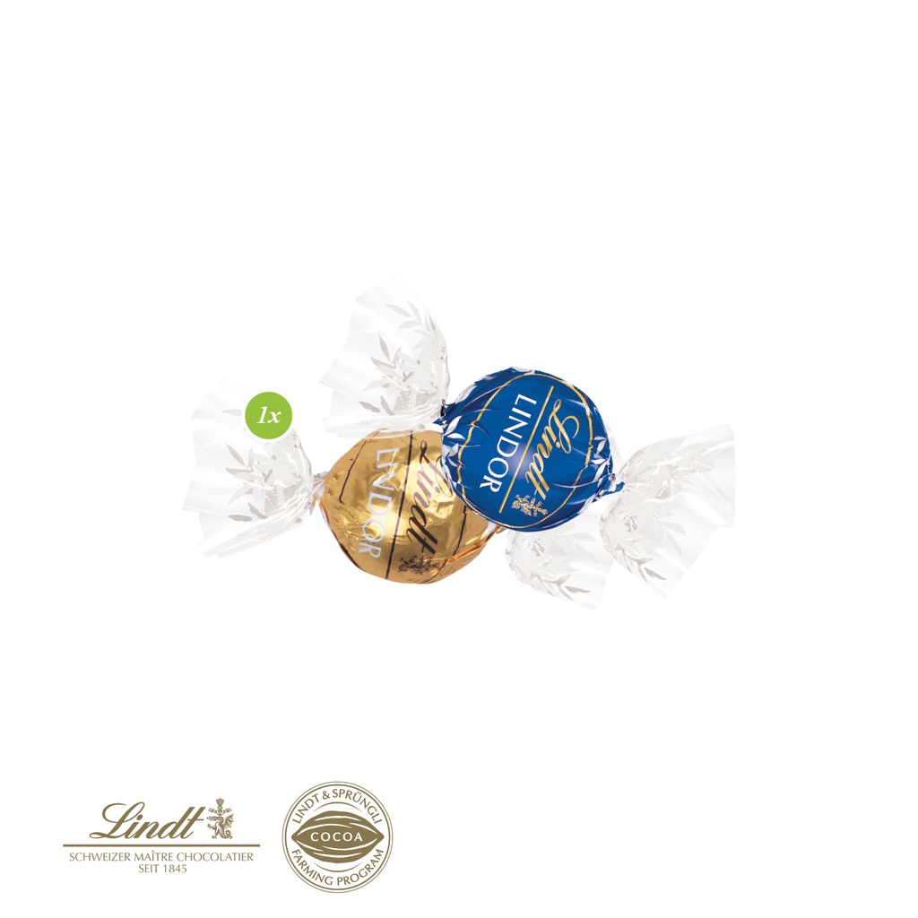 Werbewürfel mit Lindt Lindor Pralinés, 1er