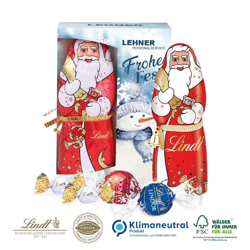 Premium-Präsent mit Lindt Weihnachtsmann