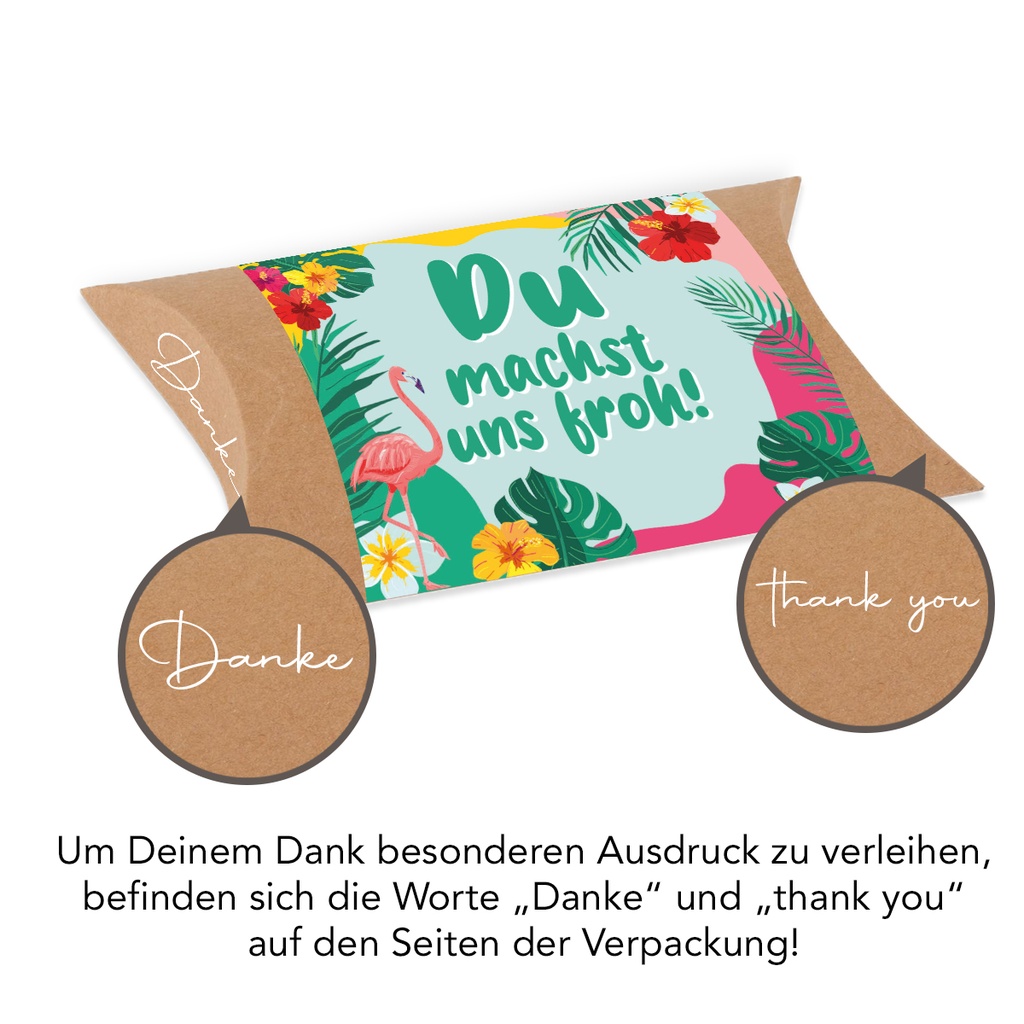 Pillowbox "Du machst uns froh" - Haribo Tropifrutti