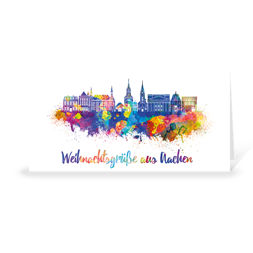 [WP10735] Skyline aquarell - Aachen (Wir gestalten gratis für Dich)