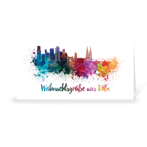 [WP11266] Skyline aquarell - Köln (Wir gestalten gratis für Dich)