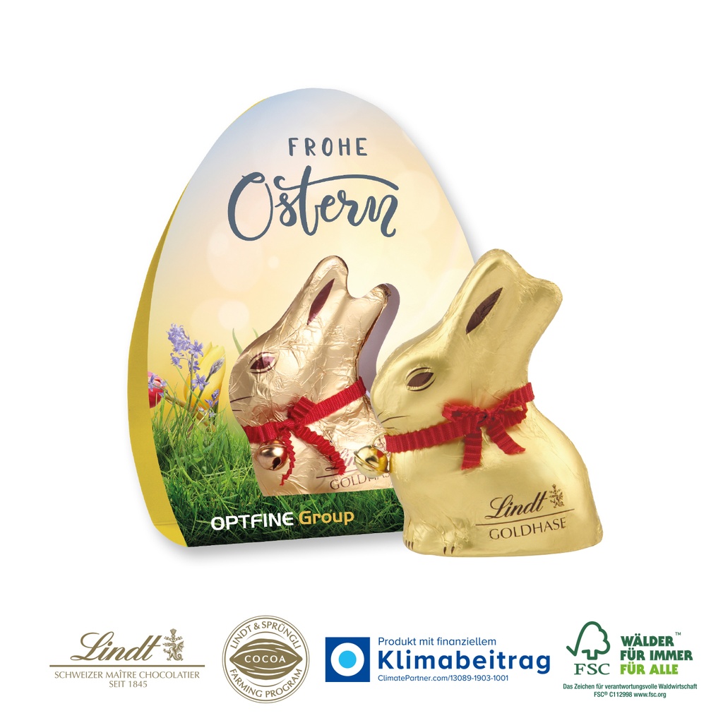 Werbeaufsteller Lindt Goldhase mit Glöckchen, 50 g