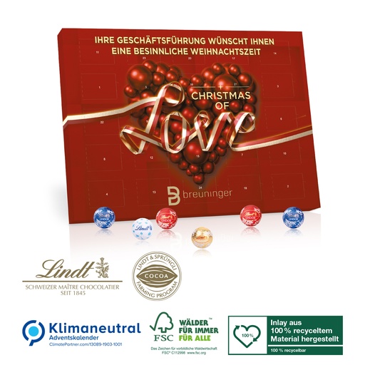 Tisch-Adventskalender Lindt Kugeln "Gourmet Edition"