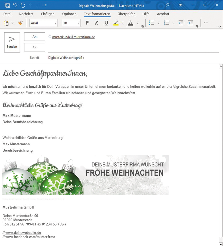 E-Mail-Signatur "Weihnachtskugel 01"