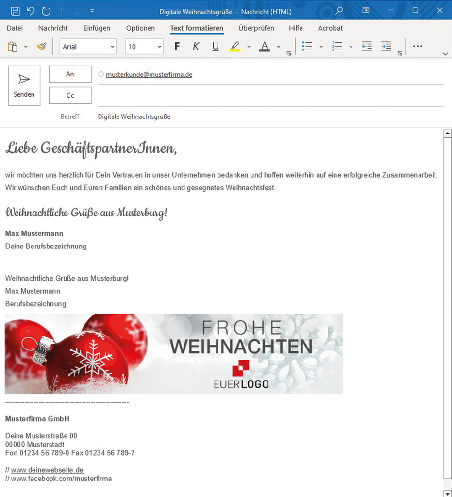 E-Mail-Signatur "Weihnachtskugel 02"