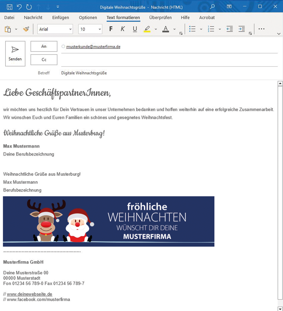 E-Mail-Signatur "Weihnachtsteam"