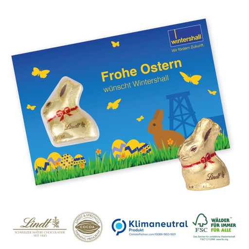 [94563-O] Promotion-Card Karte mit Goldhase von Lindt