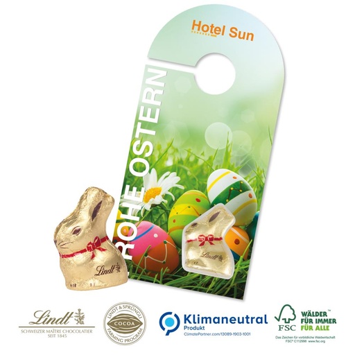 [94564-O] Promotion-Card Türanhänger mit Goldhase von Lindt