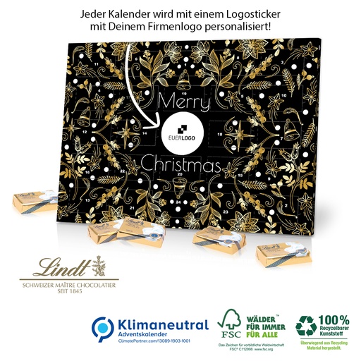 Tischkalender Lindt mit Logo - Gold Edition