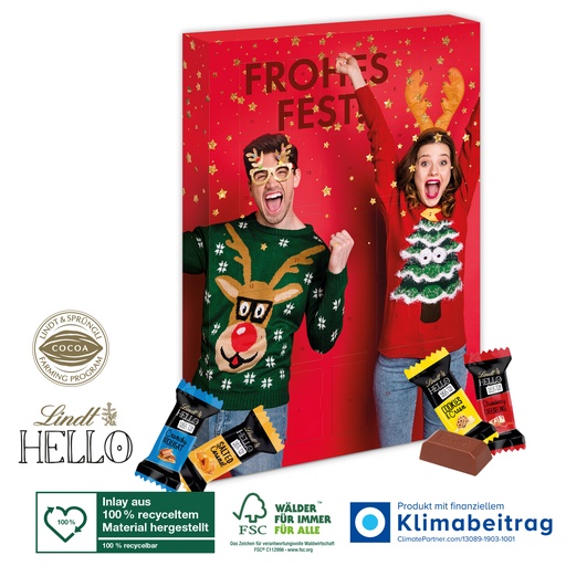 Wand-Adventskalender Lindt "Hello"