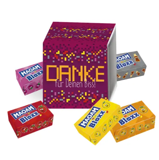 [WP13250] Geschenkdose - Maoam "Danke für Deinen Biss"