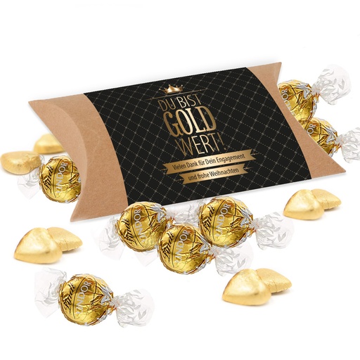 [WP13292] Pillowbox "Du bist Gold wert" - Lindt Xmas