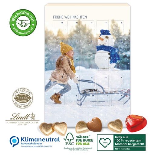 [95317-W] Wand-Adventskalender Lindt-Herzen