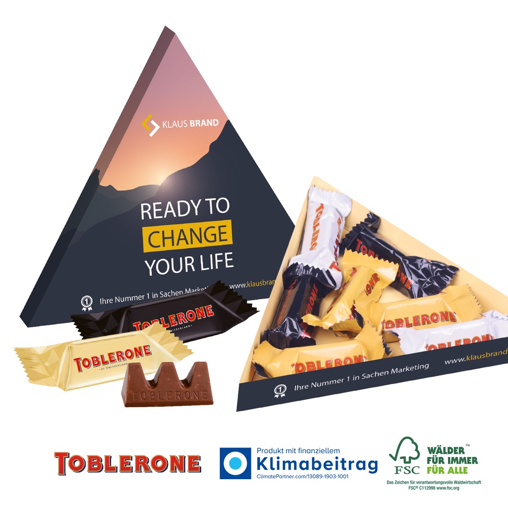 Präsentbox Dreieck mit TOBLERONE Minis