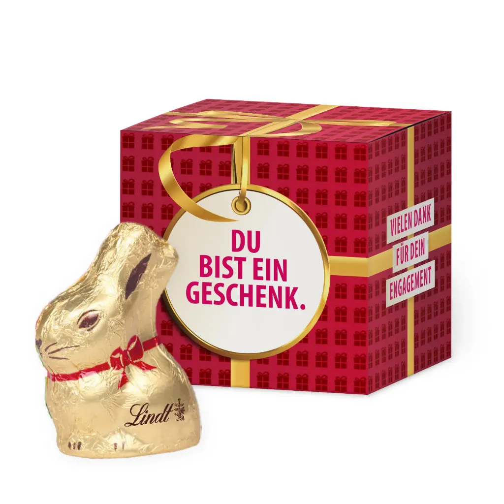 "Du bist ein Geschenk" - Lindt Goldhase