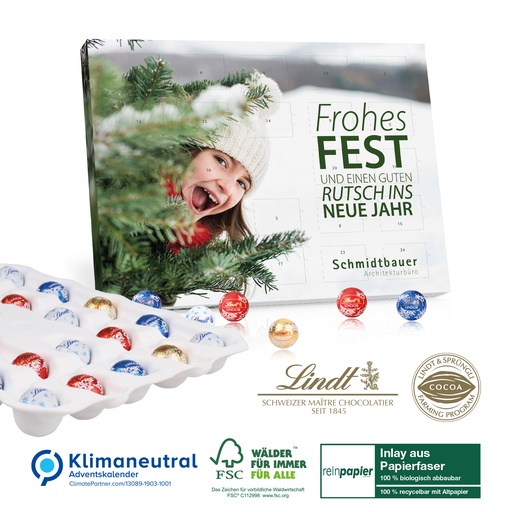 Tisch-Adventskalender Lindt Kugeln "Gourmet Edition" - Organic