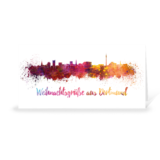 [WP10984] Skyline aquarell - Dortmund (Wir gestalten gratis für Dich)