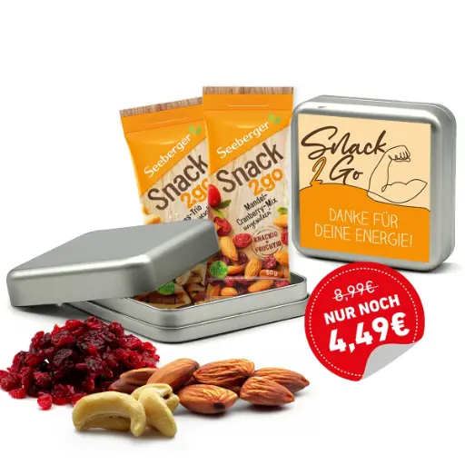 [WP13253] Geschenkdose "Danke für Deine Energie!" - Snack2Go