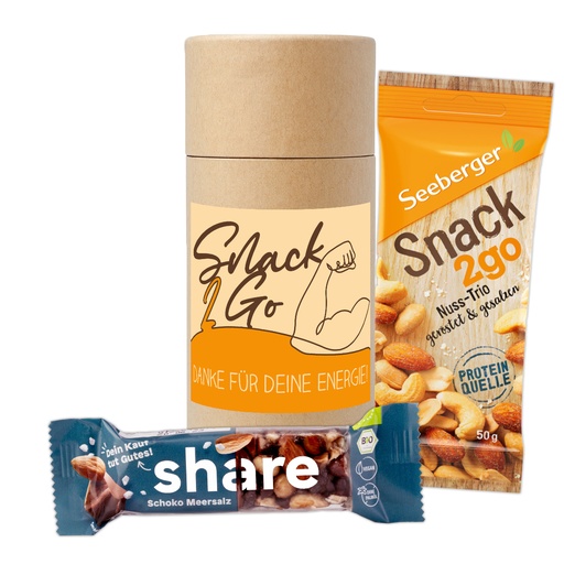 [WP13294] Präsenthülse "Danke für Deine Energie!" - Snack2Go