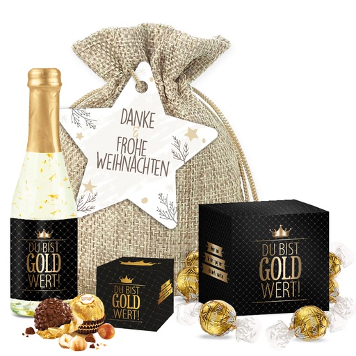 [WP13370] Weihnachts-Set "Du bist Gold wert"