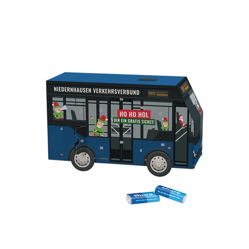 [1275-S] Adventskalender Bus - share Schokotäfelchen