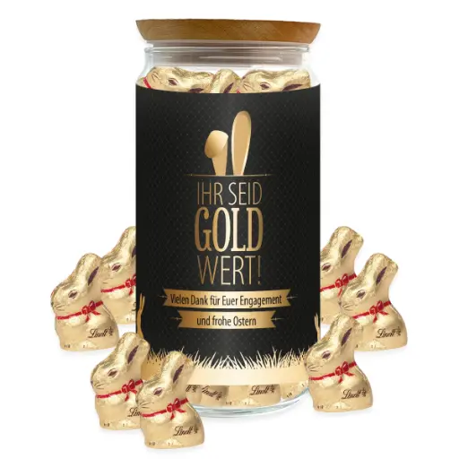 [WP13516] Teamgeschenk M "Gold wert" - Lindt Goldhasen